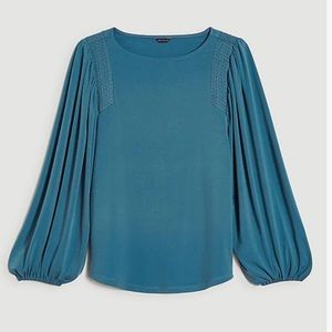 NWT Ann Taylor Boat neck puff sleeve top XL